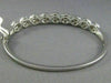 ESTATE .25CT DIAMOND 14K WHITE GOLD CLASSIC MULTI CLUSTER FLOWER BANGLE BRACELET