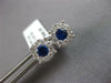 ESTATE .87CT DIAMOND & AAA SAPPHIRE 14KT WHITE GOLD ROUND FLOWER STUD EARRINGS