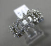 ESTATE WIDE .55CT DIAMOND 14K WHITE GOLD 3D TWO CROSS WEDDING ANNIVERSARY RING