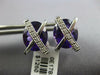LARGE 11.45CT DIAMOND & AAA AMETHYST 14K WHITE GOLD OVAL & ROUND X STUD EARRINGS