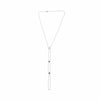 ESTATE 0.59CT DIAMOND & AAA LAPIS 14KT WHITE GOLD 3D CLUSTER LARIAT FUN NECKLACE