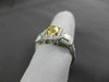 ESTATE 2.13CT GIA FANCY YELLOW DIAMOND 18K TWO TONE GOLD 3 STONE ENGAGEMENT RING