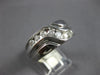ESTATE WIDE .50CT DIAMOND 14KT WHITE GOLD CRISS CROSS DIAGONAL CHANNEL MENS RING