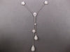 1.27CT DIAMOND 18KT WHITE GOLD FLOWER TEAR DROP LARIAT CHANDELIER LOVE NECKLACE