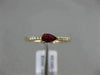 .34CT ROUND DIAMOND & AAA PEAR SHAPE RUBY 14KT ROSE GOLD FRIENDSHIP PROMISE RING