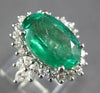 EXTRA LARGE 6.73CT DIAMOND & AAA EMERALD 14KT WHITE GOLD ENGAGEMENT RING #27282