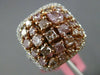 ESTATE EXTRA LARGE 3.10CT MULTI COLOR DIAMOND 18KT WHITE & ROSE GOLD SQUARE RING