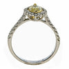 1.16CT WHITE & FANCY YELLOW DIAMOND 18KT 2 TONE GOLD 3D MARQUISE ENGAGEMENT RING