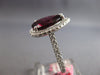 LARGE 6.01CT DIAMOND & AAA RHODOLITE 18KT WHITE GOLD PEAR SHAPE ENGAGEMENT RING