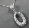 ESTATE .28CT DIAMOND 14KT WHITE GOLD 3D CLASSIC OPEN OVAL FUN FLOATING PENDANT