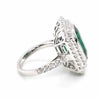 LARGE 8.53CT DIAMOND AAA EMERALD 18KT WHITE GOLD CUSHION OCTAGON ENGAGEMENT RING