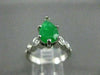 ANTIQUE 1.5CT DIAMOND & AAA JADE 14K WHITE GOLD TEAR DROP ENGAGEMENT RING #21762
