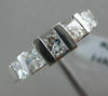 ESTATE 1.30CT PRINCESS DIAMOND 14KT WHITE GOLD 3D 5 STONE ANNIVERSARY RING #1173