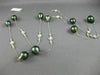 ESTATE LARGE & LONG .80CT DIAMOND & AAA TAHITIAN PEARL 14K WHITE GOLD NECKLACE
