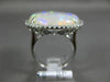 ESTATE EXTRA LARGE 10.92CT DIAMOND & AAA OPAL 14KT WHITE GOLD 3D OVAL HALO RING
