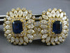 ANTIQUE EXTRA LARGE 15.16CT DIAMOND & SAPPHIRE 18KT YELLOW GOLD CLIP ON EARRINGS