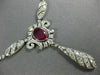 ANTIQUE LARGE 9.90CT DIAMOND & AAA RUBY 18K WHITE GOLD 3D LARIAT TENNIS NECKLACE