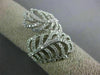 ESTATE LARGE .90CT ROUND DIAMOND 14KT WHITE GOLD MULTI LEAF CRISS CROSS FUN RING