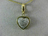 ESTATE .40CT DIAMOND 14KT WHITE & YELLOW GOLD 3D PUFF PAVE HEART PENDANT #26500