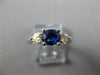 1.44CT DIAMOND & AAA SAPPHIRE 14K WHITE GOLD OVAL 3 STONE ENGAGEMENT RING #26977