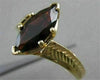 ESTATE 1.50CT MARQUISE GARNET 14K YELLOW GOLD FILIGREE COCKTAIL RING 13.5M 21471