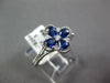 .84CT DIAMOND & AAA SAPPHIRE 18KT WHITE GOLD ROUND & PEAR SHAPE FLOWER LOVE RING