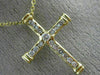 ESTATE .35CT DIAMOND 14KT YELLOW GOLD 3D CLASSIC CHANNEL CROSS FLOATING PENDANT