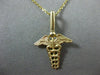 ESTATE 14KT YELLOW GOLD 3D HANDCRAFTED MEDICAL EMBLEM FLOATING PENDANT #25065