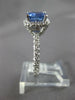 LARGE 2.64CT DIAMOND & AAA CEYLON SAPPHIRE 14KT WHITE GOLD CUSHION RING #27173