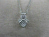 ESTATE DIAMOND CLUSTER 14KT WHITE GOLD INVISIBLE SQUARE PENDANT F/G VVS #15135