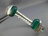 ESTATE LARGE 925 SILVER AAA GREEN AGATE 3D HANDCRAFTED BANGLE BRACELET #25476
