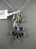 LARGE 3.80CT DIAMOND & AAA AMETHYST & CITRINE 14K WHITE GOLD 3D FLOATING PENDANT