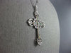 ANTIQUE LARGE 1.5CT ROSE CUT &OLD MINE DIAMOND & EMERALD 14K WHITE GOLD NECKLACE