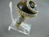 ANTIQUE XL 15.8CT DIAMOND & SMOKY TOPAZ 14KT YELLOW GOLD CIRCULAR SWIRL RING