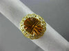 ESTATE LARGE 4.17CT DIAMOND & AAA CITRINE 14KT YELLOW GOLD 3D OVAL COCKTAIL RING