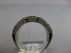 WIDE 1.47CT DIAMOND AAA EMERALD 14K WHITE GOLD ROUND & PRINCESS ANNIVERSARY RING