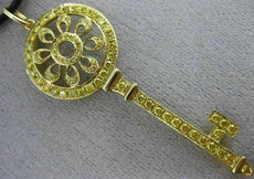 ESTATE LARGE 2.50CT FANCY YELLOW DIAMOND 18K YELLOW GOLD KEY TO MY HEART PENDANT
