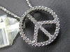 ESTATE .25CT DIAMOND 14K WHITE GOLD CLASSIC PEACE SIGN CIRCULAR FLOATING PENDANT