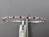 1.07CT DIAMOND & AAA RUBY 18KT WHITE GOLD 3D SEMI ETERNITY LOVE BANGLE BRACELET