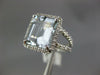 LARGE 6.07CT DIAMOND & AAA AQUAMARINE 14K WHITE GOLD EMERALD CUT ENGAGEMENT RING