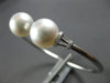 LARGE .19CT DIAMOND & AAA SOUTH SEA PEARL 14K WHITE GOLD CLASSIC BANGLE BRACELET