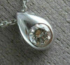 ESTATE .27CT DIAMOND 14KT WHITE GOLD SOLITAIRE TEAR DROP BEZEL FLOATING PENDANT