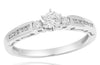 .42CT DIAMOND 14K WHITE GOLD 3D CLASSIC ROUND 3 STONE CHANNEL ENGAGEMENT RING