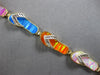 WIDE AAA MULTI COLOR OPAL 14KT 2 TONE GOLD 3D MULTI SLIPPER FUN BRACELET #27919