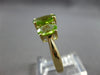 ESTATE 4.26CT AAA PERIDOT 14KT YELLOW GOLD CLASSIC 3 STONE OVAL FUN RING #27938