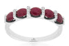 1.25CT DIAMOND & AAA RUBY 14KT WHITE GOLD OVAL & ROUND 5 STONE ANNIVERSARY RING