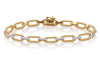 .67CT DIAMOND 14K 2 TONE GOLD 3D OVAL CLASSIC LOVE KNOT ETERNITY TENNIS BRACELET