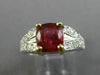WIDE 1.65CT DIAMOND & AAA CUSHION CUT SPINAL 14K TWO TONE GOLD ENGAGEMENT RING