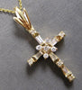 ESTATE LARGE .58CT DIAMOND 14K YELLOW GOLD CLASSIC CROSS FLOATING PENDANT #27883