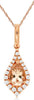 0.45CT DIAMOND & AAA MORGANITE 14K ROSE GOLD PEAR SHAPE & ROUND TEAR DROP PENDANT